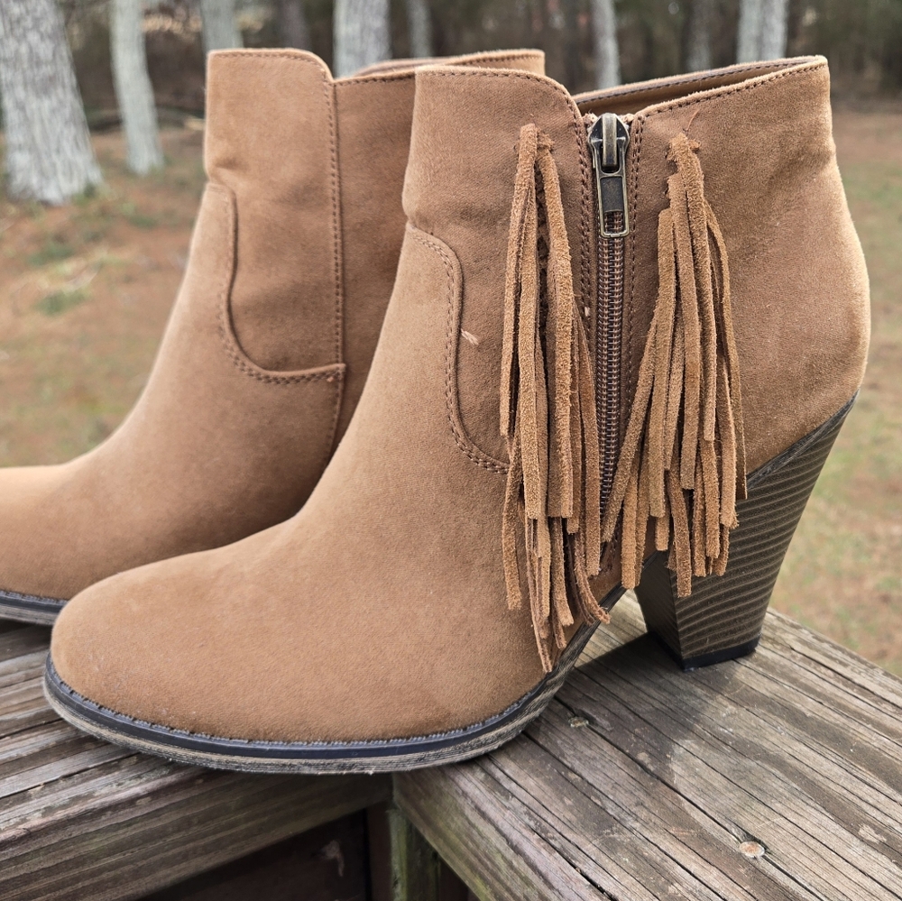 Women's Mia Suede Fringe Ankle  Booties